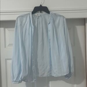 Banana Republic Soft Blue Pleated Blouse